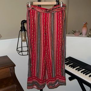 Red Floral Loose Pants